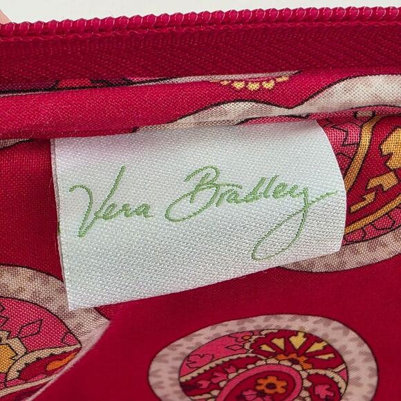 Vera Bradley Laptop Sleeve Quilted Paisley Case Pink Red Zip Closure - Picture 9 of 11